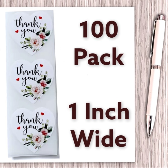 Other - 100 Heart Stickers ThanYou PRICE IS FIRM